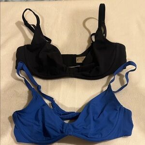 Elegant Black and Blue Underwire Bras